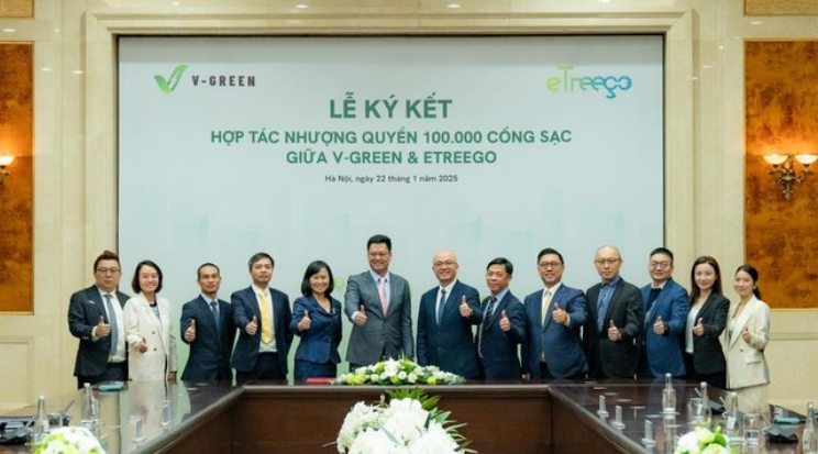 V-Green dan eTreego Sepakat Kembangkan 100 Ribu SPKLU, Sasar Indonesia